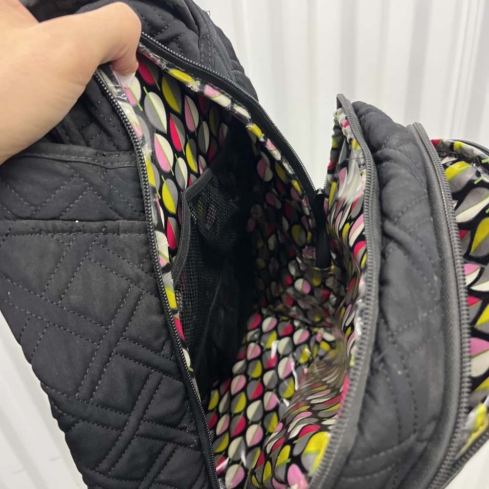 Vera Bradley Women's Backpack Black Cotton Quilted Adjustable Strap Bag - Picture 7 of 11